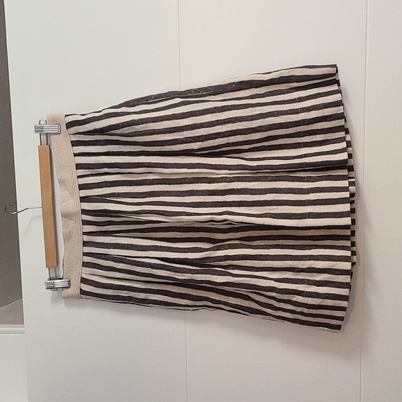 NWOT Loft Striped Linen Skirt w Braided Waist Detail - Picture 3 of 6